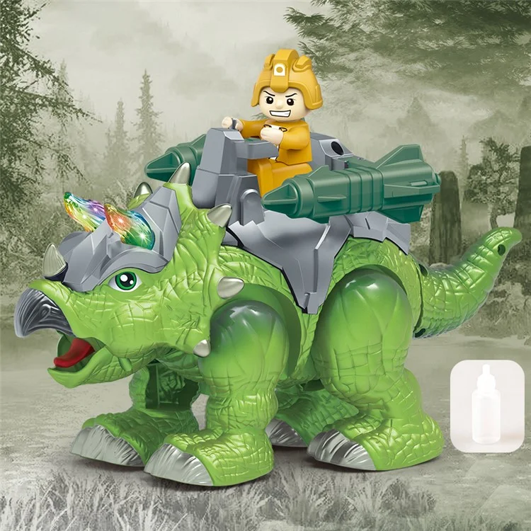 333-76 Dinosaure Jouet Électrique pour Enfants Réaliste Marchant Rugissant Pulvérisant Lumière Jouets pour Tout-petits - Vert