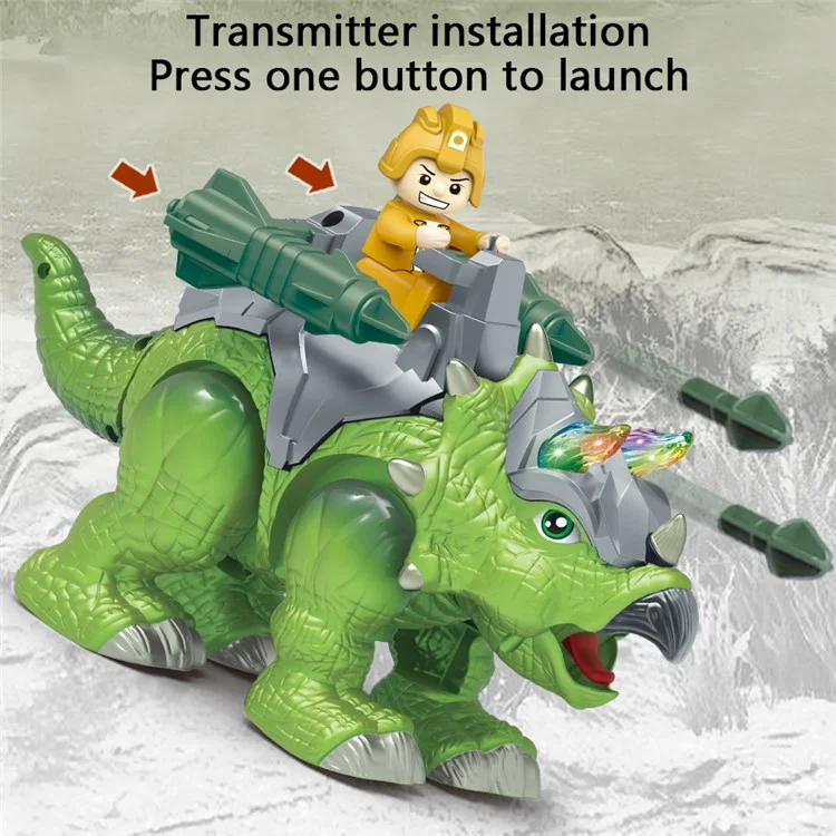 333-76 Dinosaure Jouet Électrique pour Enfants Réaliste Marchant Rugissant Pulvérisant Lumière Jouets pour Tout-petits - Vert