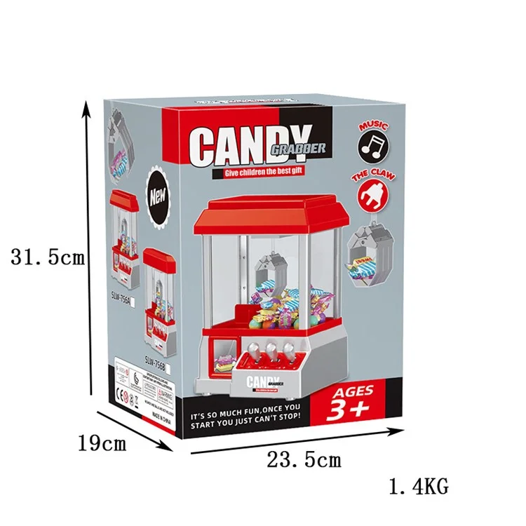 Electronic Arcade Claw Machine Toy Grabber Prize Dispenser Vending Machine Toy with 24 Coins for Kids Birthday Gift