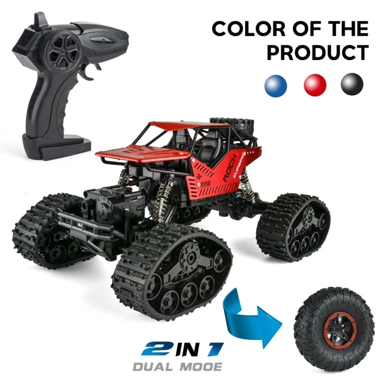 YT6608 2,4 Ghz RC Climbing Car 2 in 1 Veicolo Fuoristrada 4wd Remote Control Track Cance Auto ad Alta Velocità - Rosso