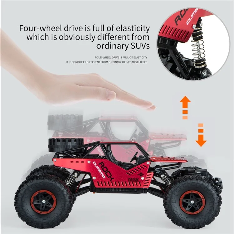 YT6608 2,4 Ghz RC Climbing Car 2 in 1 Veicolo Fuoristrada 4wd Remote Control Track Cance Auto ad Alta Velocità - Rosso