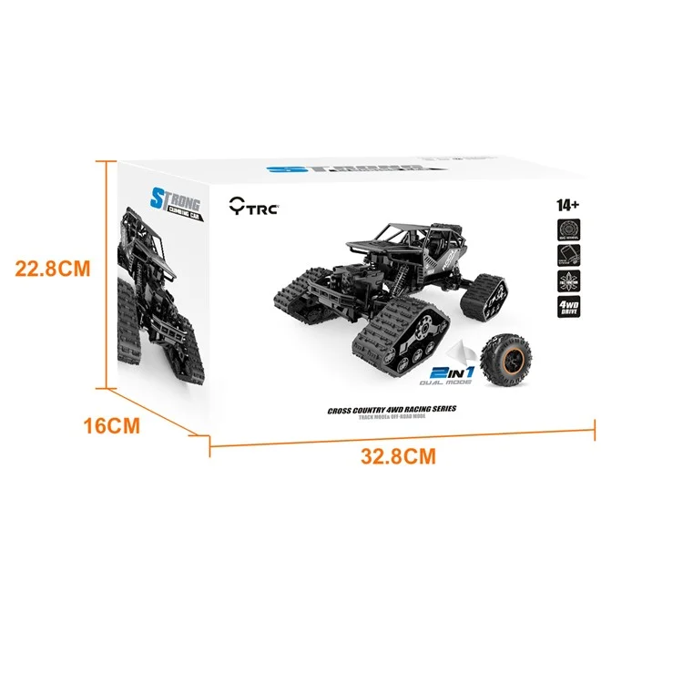 YT6608 2,4 Ghz RC Kletterauto 2 in 1 Offroad-fahrzeug 4WD Fernbedienungskontrolle Verfolgtes Tankwagen Hochgeschwindigkeitsauto - Rot