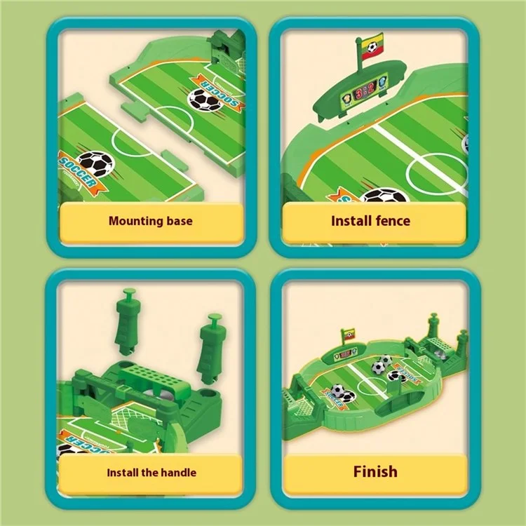 Mini Kicker-Spiele mit Glocke Tischfußball Fußball Pinball Sportbrett Spiel für Kinder Spielzeug - Grün