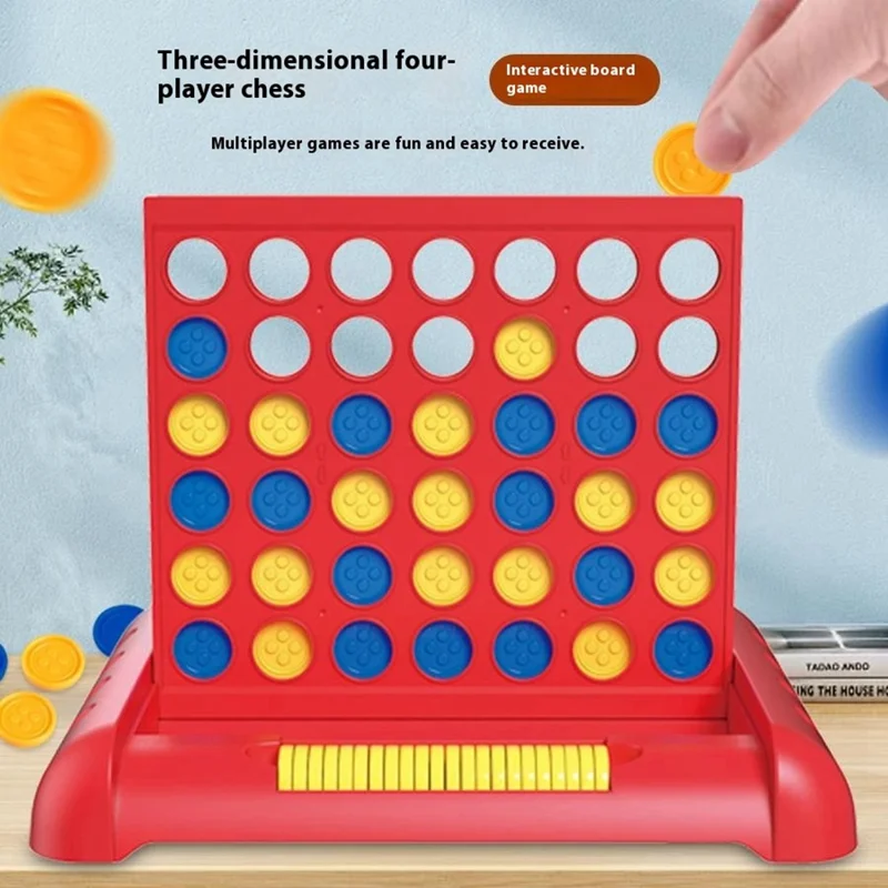 STEM Educational 4 in A Row Connect Four Game Board Toy for Kids / Interactive Parent-Child Tabletop Game - Blue