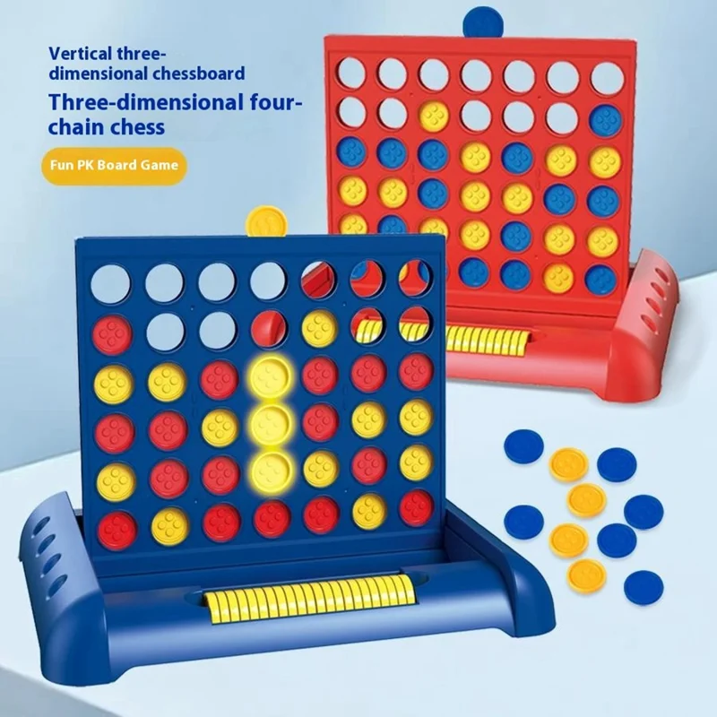 STEM Educational 4 in A Row Connect Four Game Board Toy for Kids / Interactive Parent-Child Tabletop Game - Blue