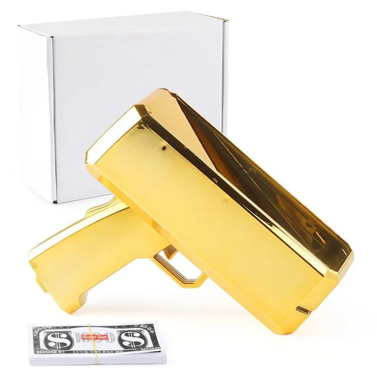 Banknoten-Geld-Waffen-Papier-Spielzeug-Spray-Geld-Pistole-Spielzeug Handheld-Bargeld-Pistole Fake-Bill-Spender Money Shooter Spielzeug für Kinder - Gold