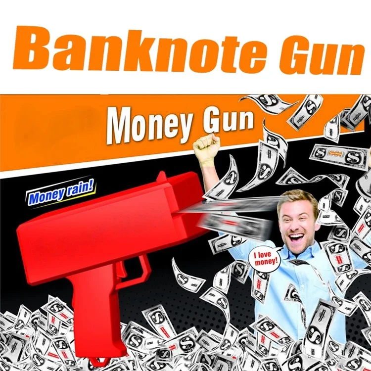 Banknote Money Guns Paper Playing Spray Money Gun Toy Handheld Cash Gun Fake Bill Dispenser Money Shooter Toy for Kids - Pink
