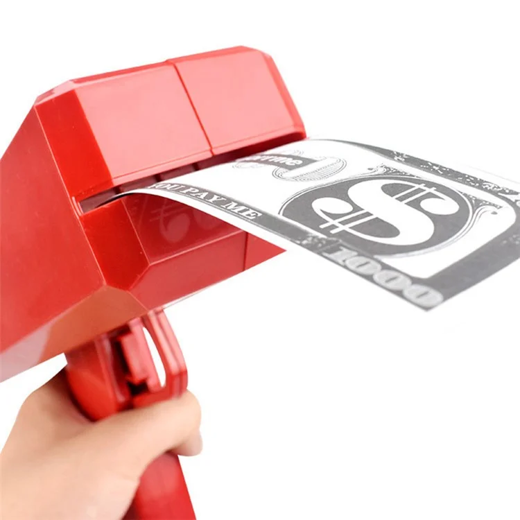 Banknote Money Guns Paper Playing Spray Money Gun Toy Handheld Cash Gun Fake Bill Dispenser Money Shooter Toy for Kids - Pink