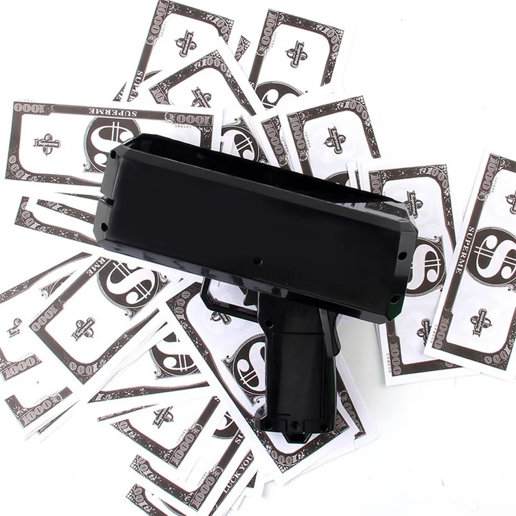 Banknote Money Guns Paper Playing Spray Money Gun Toy Handheld Cash Gun Fake Bill Dispenser Money Shooter Toy for Kids - Pink