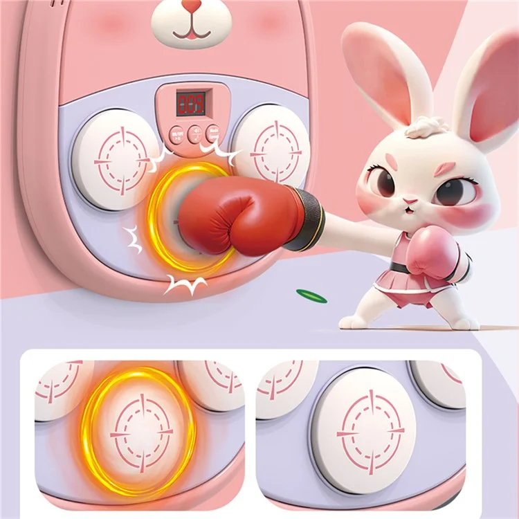 SJL3607 / SJL3609 Cartoon Tier Musik-Boxmaschine für Kinder - Elektronisches Reaktions-Rhythmusspielzeug - Braun