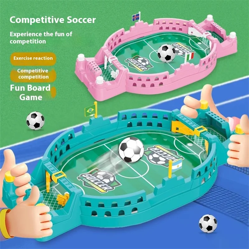 Jeu de table de football pour enfants 2811C à deux joueurs Compétition de combat Jouet interactif de bureau - Bleu