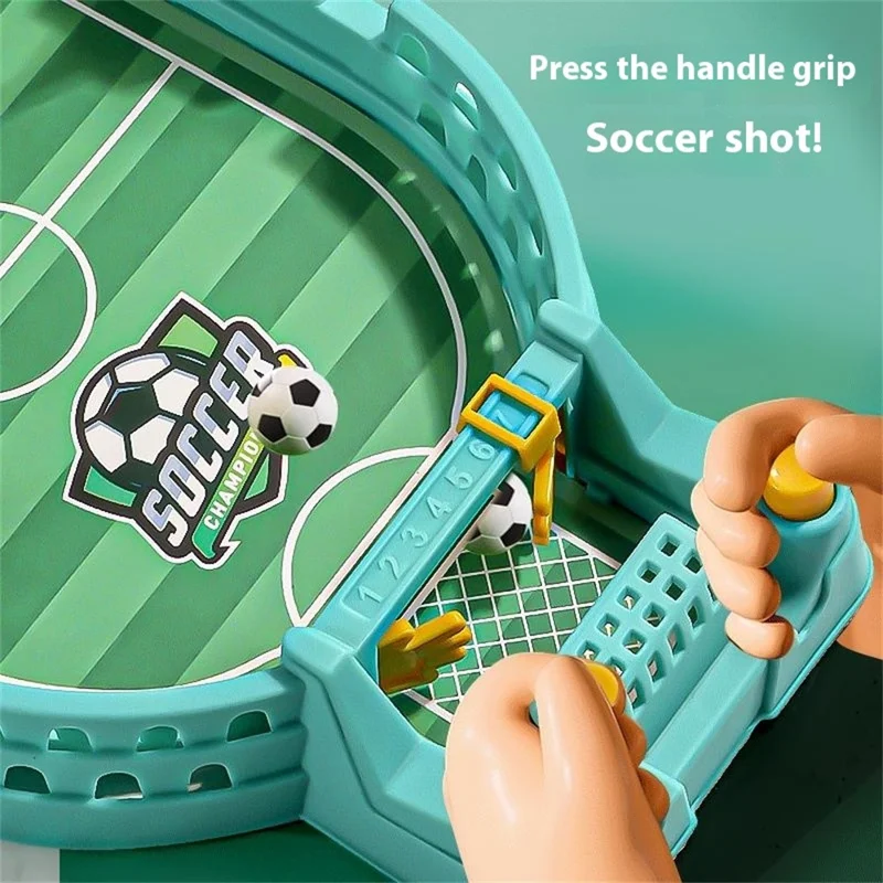 Jeu de table de football pour enfants 2811C à deux joueurs Compétition de combat Jouet interactif de bureau - Bleu