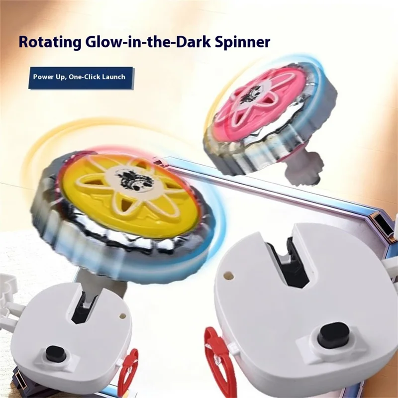 JDY827-2 Spinning Top Toy with Light Interactive Battle Gyro Toy Panda Design for Children - Red