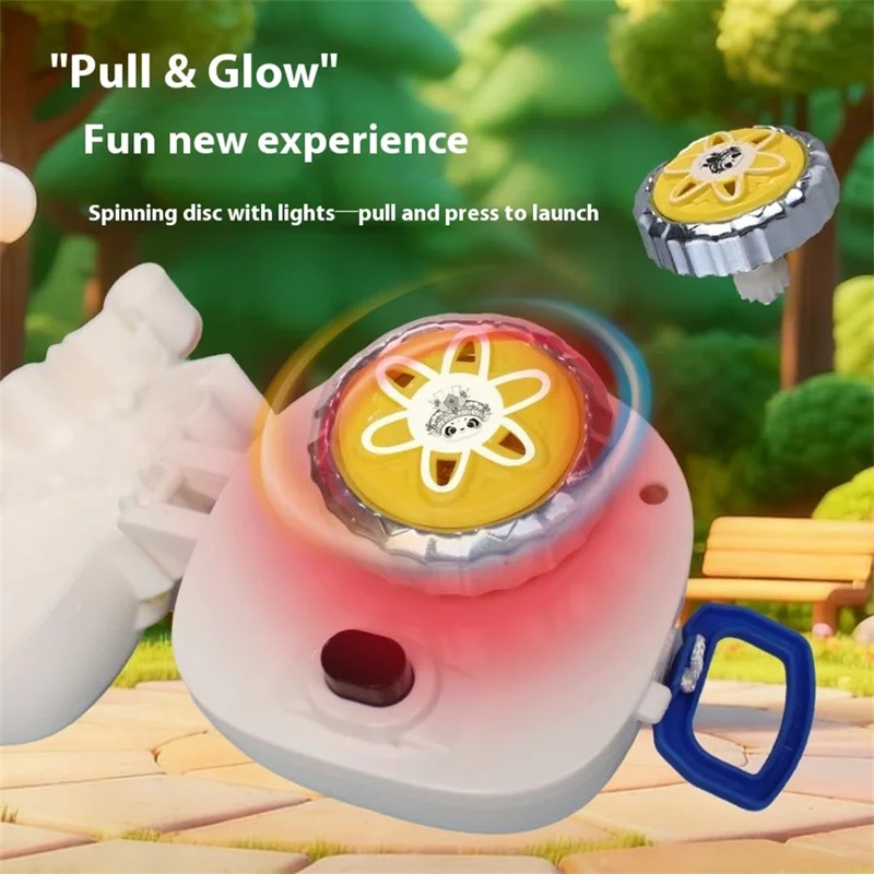 JDY827-2 Spinning Top Toy with Light Interactive Battle Gyro Toy Panda Design for Children - Red