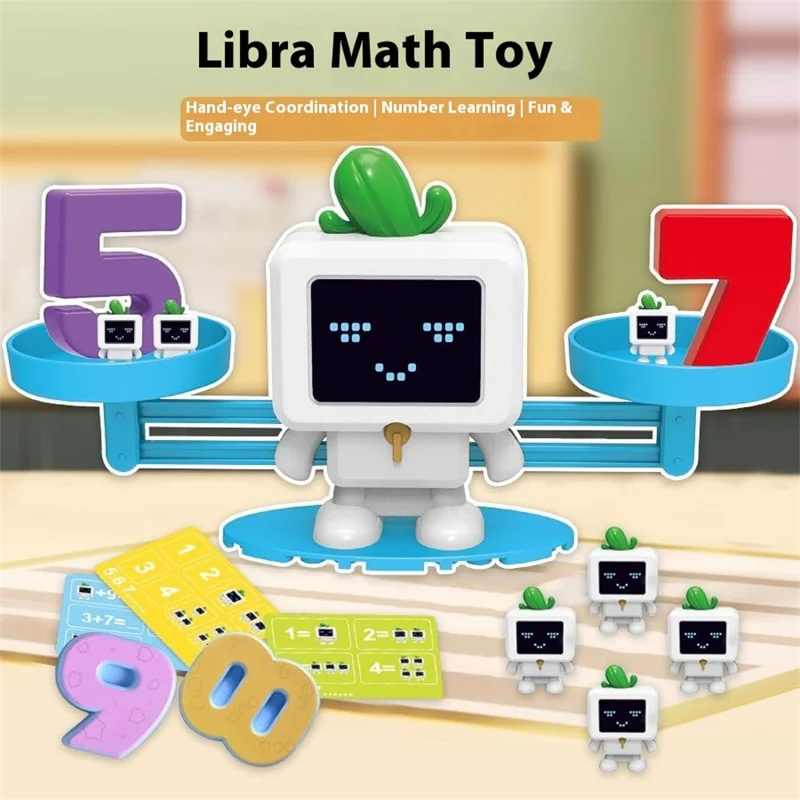 Children Balance Scale Table Game Number Math Educational Toy for Early Learning - Hippo
