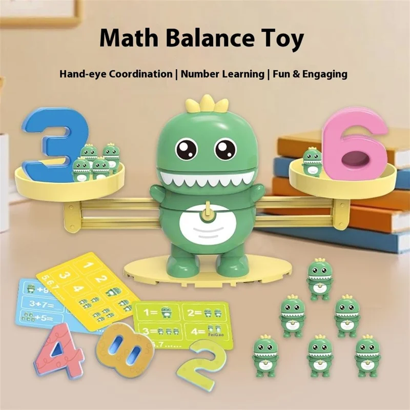 Children Balance Scale Table Game Number Math Educational Toy for Early Learning - Hippo