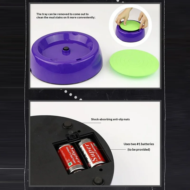 Ruota per Ceramica per Bambini Kit Fai da Te per Modellare l'Argilla Giocattolo Artistico Regalo per Bambini - Viola Scuro