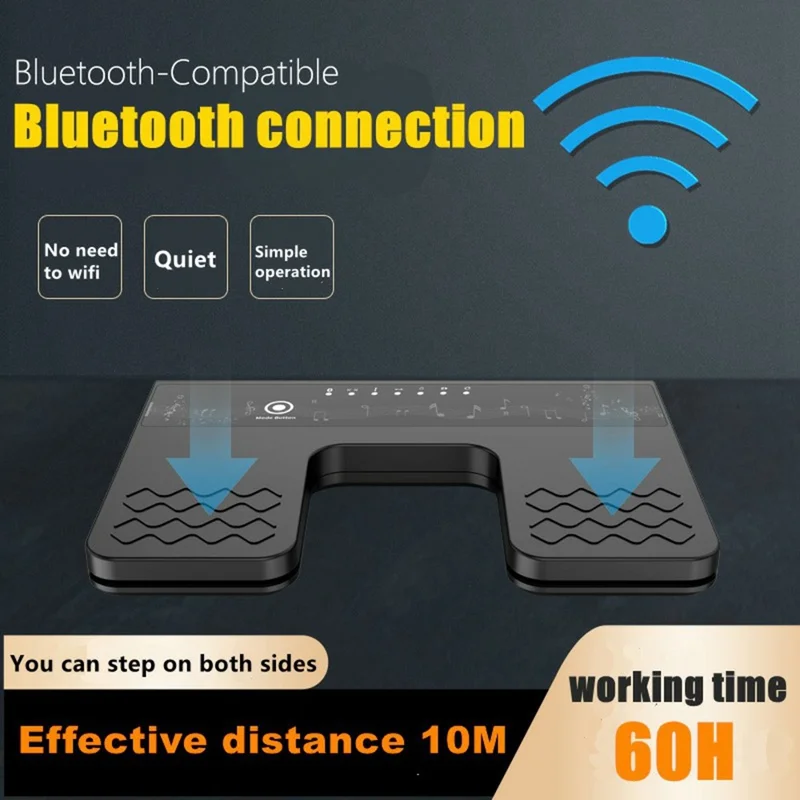 SR-F300 Wireless Bluetooth-compatible Music Page Turner Foot Switch Foot Pedal for Tablets Smartphones - Black
