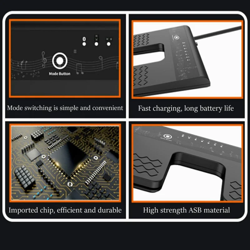 SR-F300 Wireless Bluetooth-compatible Music Page Turner Foot Switch Foot Pedal for Tablets Smartphones - Black
