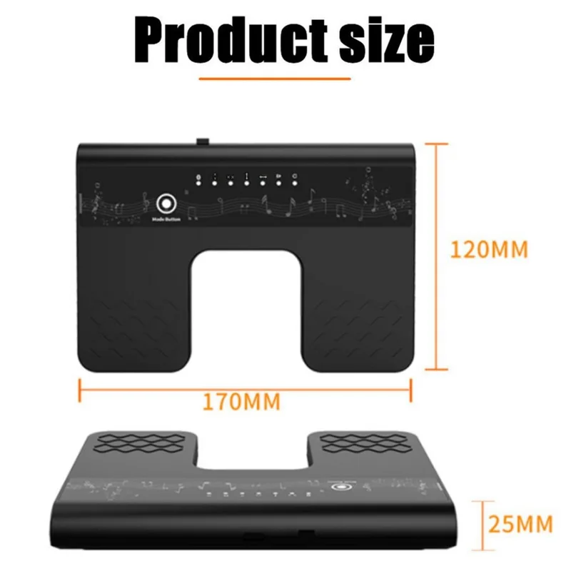 SR-F300 Wireless Bluetooth-compatible Music Page Turner Foot Switch Foot Pedal for Tablets Smartphones - Black