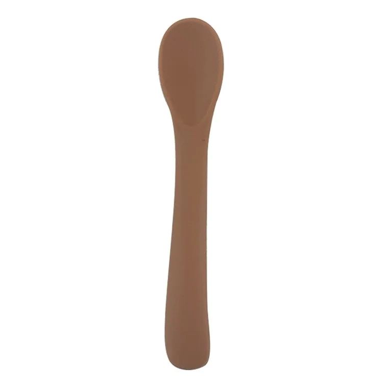 Silicone Baby Feeding Spoon First Stage Baby Baby Baby Small Cuillères Softs Toddlers Training Spoon For Children Auto Feeding (sans Bpa, Certification Fda) - Orange