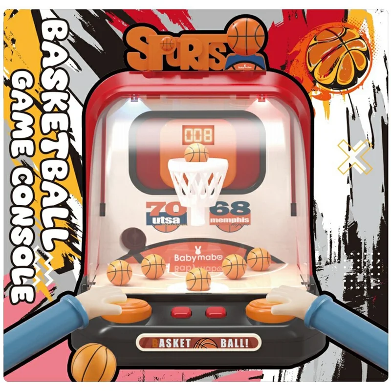 SJ815 Elektrische Basketbalworp Speelgoedmachine Scoring Systeem Educatief Sportspel voor Kinderen - Zwart / Rood