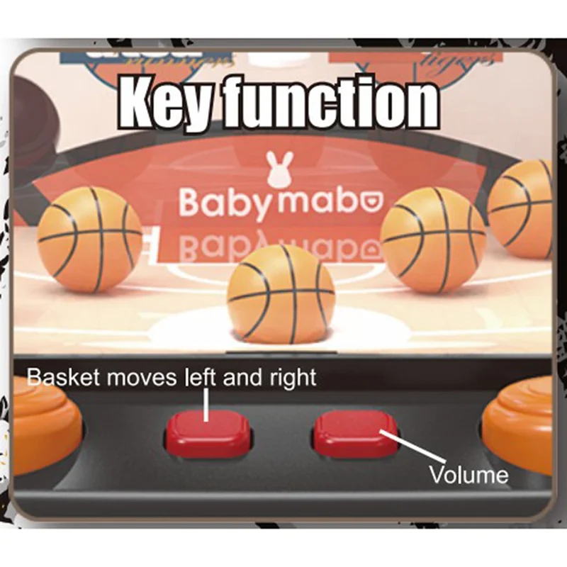 SJ815 Elektrische Basketbalworp Speelgoedmachine Scoring Systeem Educatief Sportspel voor Kinderen - Zwart / Rood