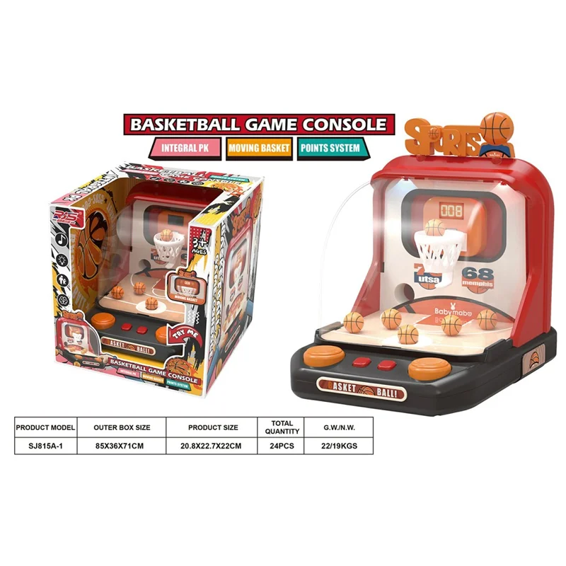 SJ815 Elektrische Basketbalworp Speelgoedmachine Scoring Systeem Educatief Sportspel voor Kinderen - Zwart / Rood
