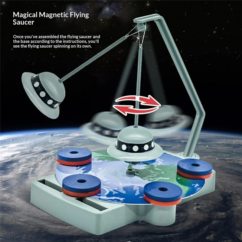 WH2158 12 in 1 Magnetic Science Experiment Kit Anti Gravity Maglev Toy for Kids Ages 8+ - Grey