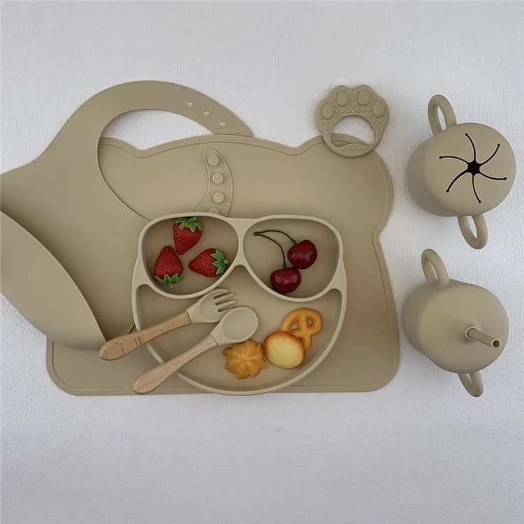Smile Décor Enfants Assiette Divisée Enfants Pour Tout-petits-taux Pour Bébés Plaque D'alimentation Plaque D'alimentation Plaque D'alimentation (sans Bpa, Certification Fda) - Orange