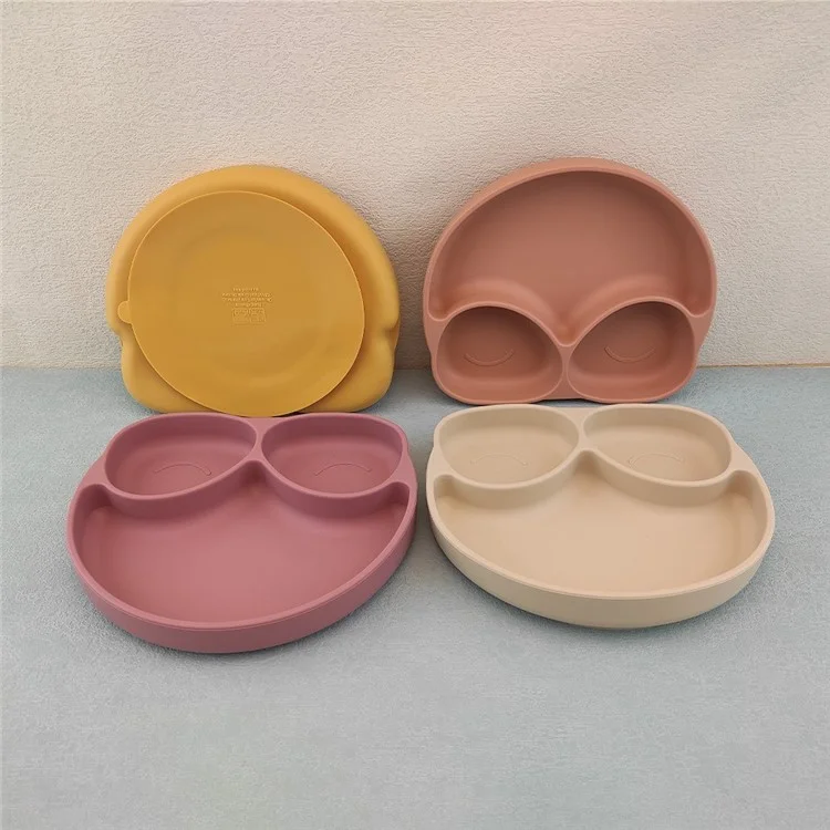 Smile Décor Enfants Assiette Divisée Enfants Pour Tout-petits-taux Pour Bébés Plaque D'alimentation Plaque D'alimentation Plaque D'alimentation (sans Bpa, Certification Fda) - Orange