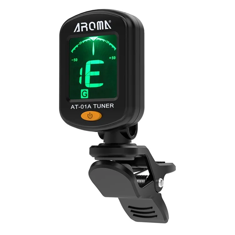 AROMA AT-01A LCD Display Guitar Tuner Rotatable Clip-on Tuner for Chromatic Acoustic Guitar Bass Ukulele Guitar Accessories