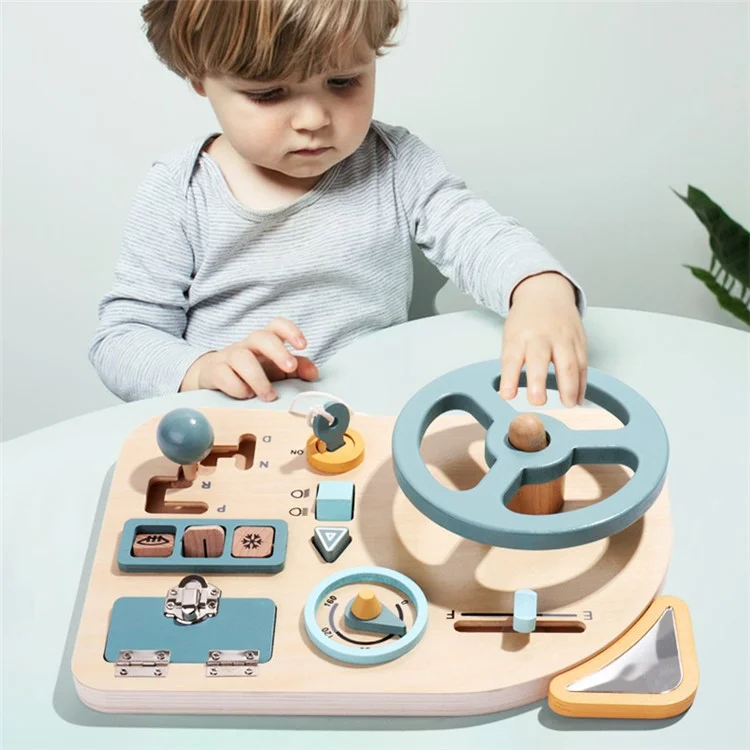 Wooden Board Sensory Toys for Toddlers Montessori Toy Steering Wheel Educational Toy for Kids