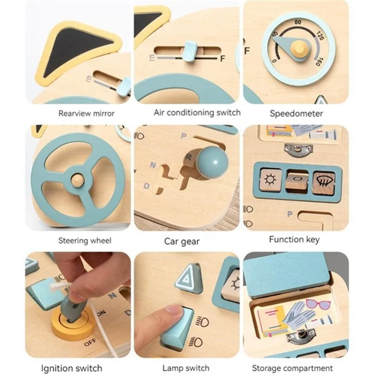 Wooden Board Sensory Toys for Toddlers Montessori Toy Steering Wheel Educational Toy for Kids
