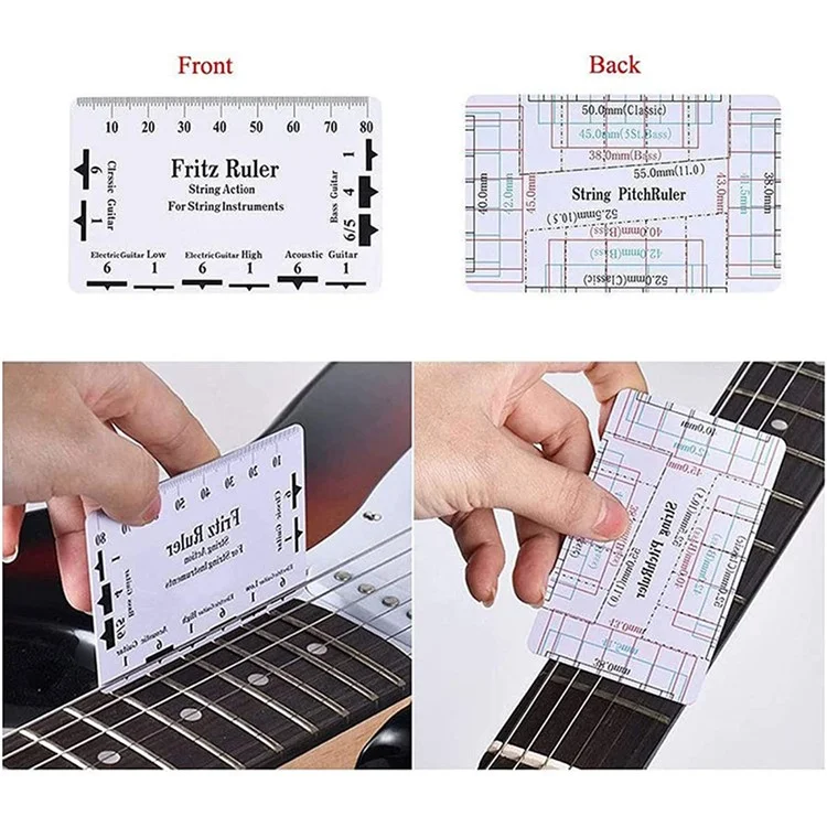 Righello Misuratore di Azione delle Corde della Chitarra in Plastica Fritz per Accessori per Strumenti Musicali