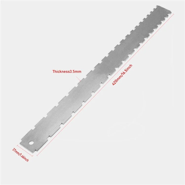 Regla de cuello de guitarra de acero inoxidable de 42 cm, herramienta de lutier para guitarras eléctricas