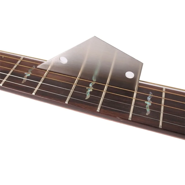 Regla triangular de acero inoxidable para medir la altura de las cuerdas de la guitarra, herramientas de lutier, suministros de instrumentos musicales