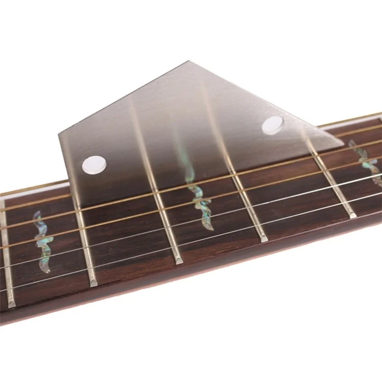 Regla triangular de acero inoxidable para medir la altura de las cuerdas de la guitarra, herramientas de lutier, suministros de instrumentos musicales