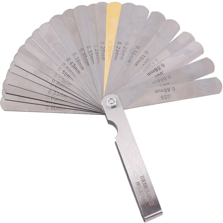 Set di 32 spessimetri in acciaio inossidabile con scala metrica e imperiale per chitarra e basso