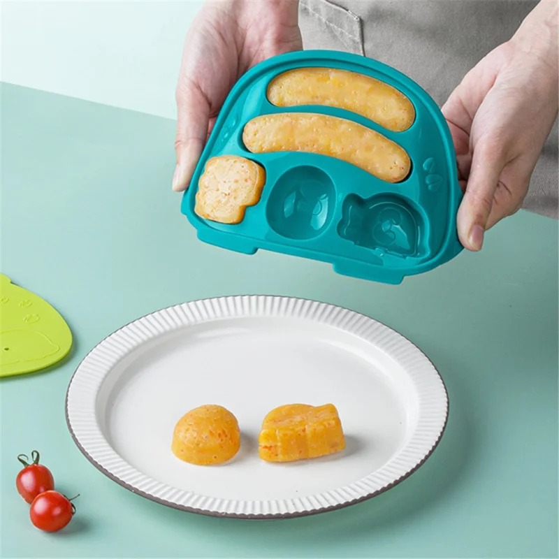 HOGOKIDS Silicone Sausage Maker Dinosaur Shape Steamed Pastry Mold with Lid ST (BPA Free, No FDA Certificate) - Green