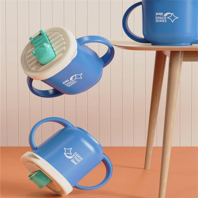 JIAYI BABY Kid Toddler Cup 316 Нержавеющая сталь+PP Бутылка для питья с силиконовой соломинкой для маленьких девочек и мальчиков (Без БФА, без сертификата FDA) - Синий