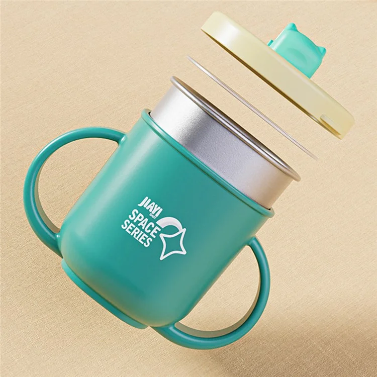 JIAYI BABY Kid Toddler Cup 316 Нержавеющая сталь+PP Бутылка для питья с силиконовой соломинкой для маленьких девочек и мальчиков (Без БФА, без сертификата FDA) - Синий