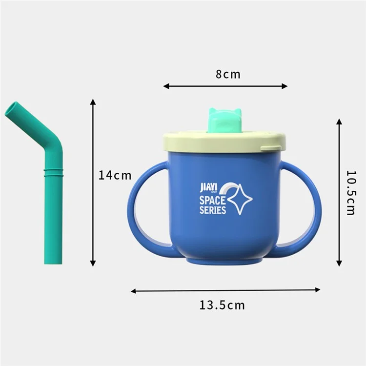 JIAYI BABY Kid Toddler Cup 316 Нержавеющая сталь+PP Бутылка для питья с силиконовой соломинкой для маленьких девочек и мальчиков (Без БФА, без сертификата FDA) - Синий