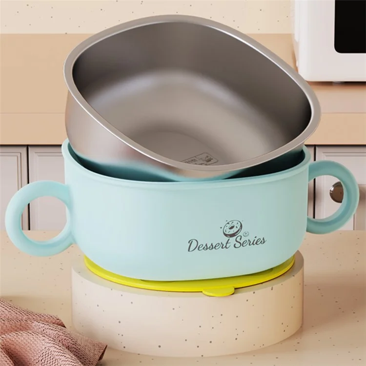 JIAYI BABY 400ml Детская пищевая добавка Миска 316 Нержавеющая сталь Изоляционная миска ST (Без BPA, Нет сертификата FDA) - Желтый