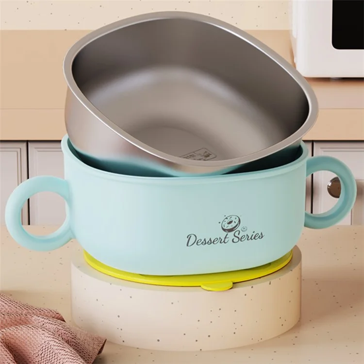 JIAYI BABY 300ml Детская 316 нержавеющая сталь Изоляционная миска Детская еда Дополнительная миска ST (без BPA, без сертификата FDA) - Зеленый