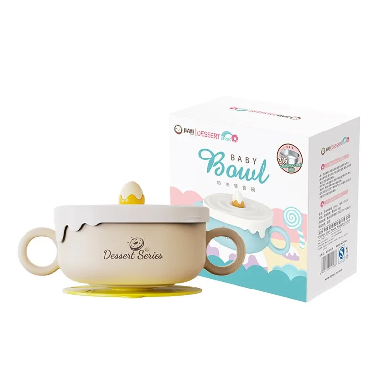 JIAYI BABY 300ml Детская 316 нержавеющая сталь Изоляционная миска Детская еда Дополнительная миска ST (без BPA, без сертификата FDA) - Зеленый