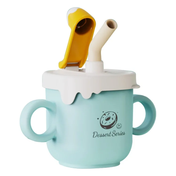 JIAYI BABY 260ml Strohhalm-Tasse aus Edelstahl, Babytrinktasse, Kleinkindlernbecher ST (BPA-frei, ohne FDA-Zertifikat) - Grün