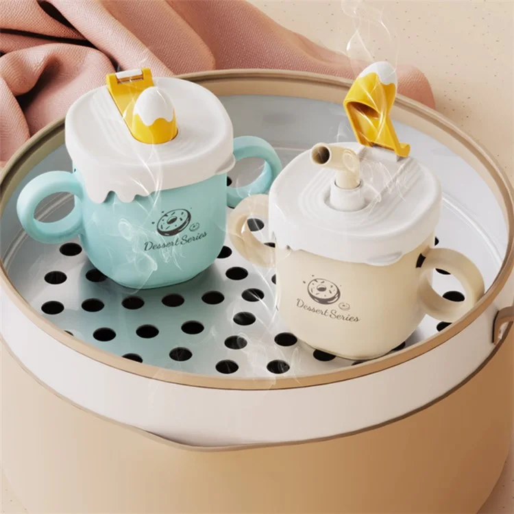 JIAYI BABY 260ml Strohhalm-Tasse aus Edelstahl, Babytrinktasse, Kleinkindlernbecher ST (BPA-frei, ohne FDA-Zertifikat) - Grün