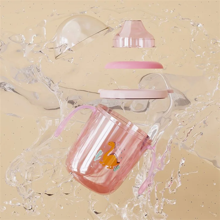 250 ml Babytasse Kinder Lernflasche mit Griffen ST (BPA-frei, ohne FDA-Zertifikat) - Hellrosa / Schnabeltasse