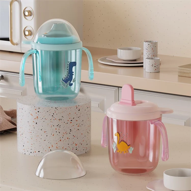 250 ml Baby Feeding Cup Kinder Lernen Trinkflasche Mit Griffen ST (BPA Kostenlos, Kein FDA -zertifikat) - Hell-pink / Sippy Cup